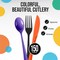Exquisite Polished Plastic Silverware – 150 Pcs Heavy Duty Cutlery Set – 50 Each of Forks, Knives & Spoons – Disposable Utensil Set for Parties, Events & Catering – Flatware Set by Party Solids